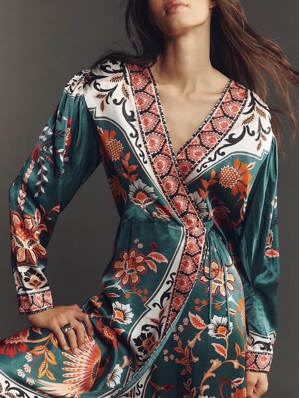 Farm Rio x Anthropologie Long-Sleeve Printed Wrap Midi Dress

Farm Rio